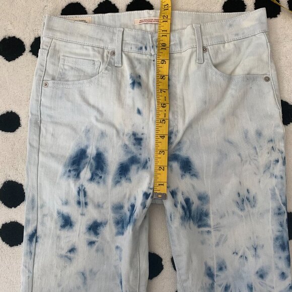 Levi’s Mile High Bleached Denim Raw Hem Super Skinny Cropped Jeans NWOT - Picture 12 of 14